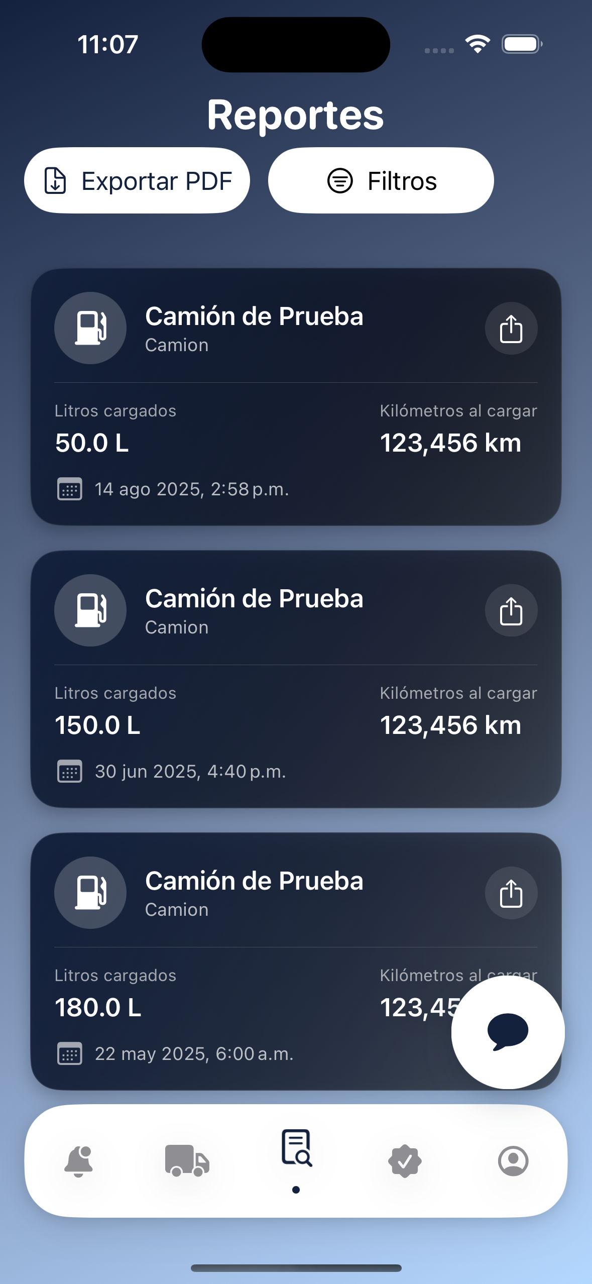 Alertas de paradas y consumo irregular
